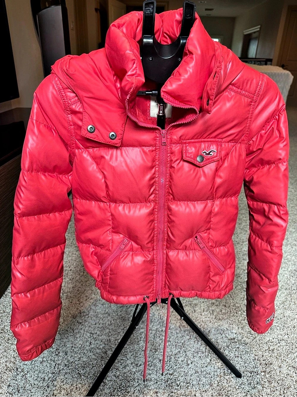 Hollister Y2K Hot Pink Puffer Jacket Size Small